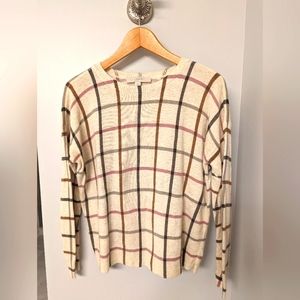 Sweater -pink/green/brown Checked Loft